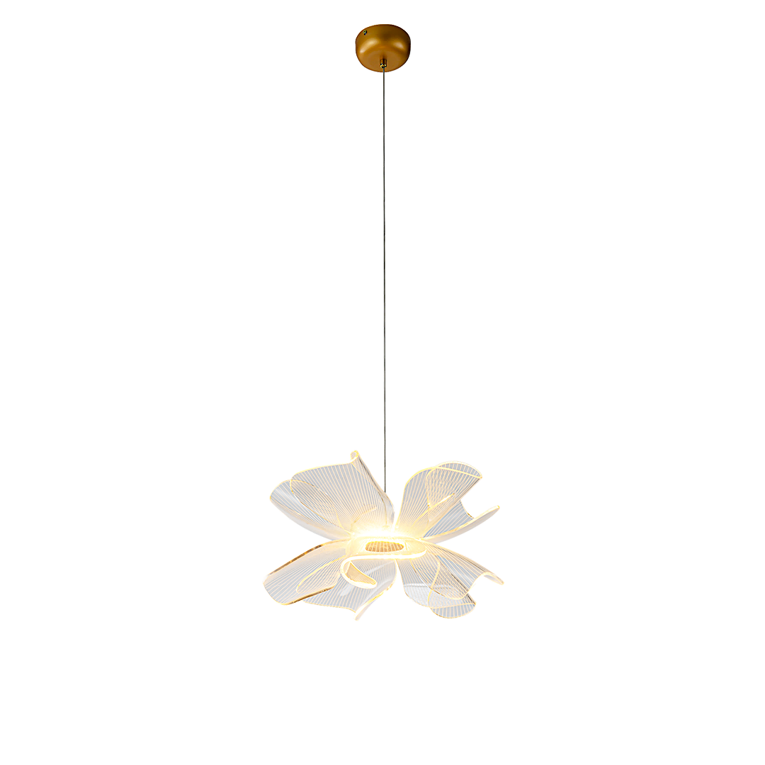 floral art design LED acrylic pendant light